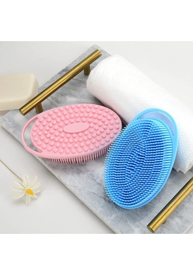 Yaleker Bebekler İçin Platinyum Silikon Duş Fırçası - Çift Taraflı, Yumuşak Dokunmatik, Algı Eğitimi Ve Günlük Kullanıma Uygun Pembe Uçlu Model