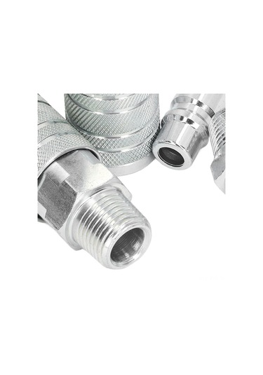 Symbee 1/2 İnç Npt Akışlı Pnömatik Hortum Bağlantısı 4 Adet - 300psı Hızlı Takma Çıkarma Erkek Dişi Konnektör Seti