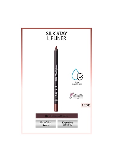 Note Cosmetics Silk Stay Lipliner Suya Dayanıklı İpeksi Dudak Kalemi - 09 Espresso Dream - Kahverengi