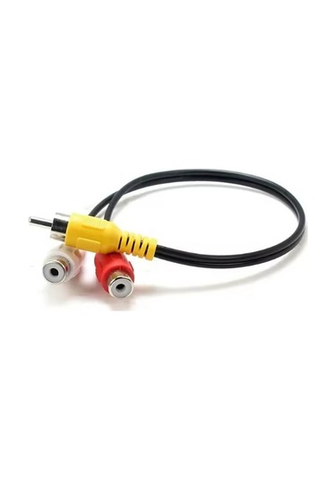 2 Adet - Anfi Y Kablo 1 Erkek Rca To 2 Dişi Rca Lale Tos Kablo - 25cm