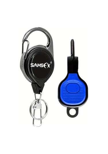 Elmpaly Mini Paslanmaz Çelik Balıkçılık Seti Blue 1 Makas Ve 1 Olta İpi Saklayıcı Pil Yok