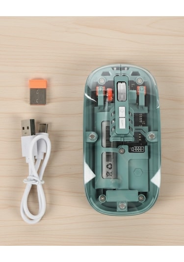 Şeffaf Tasarımlı Bluetooth Kablosuz Mouse Pilli Kullanım Standart