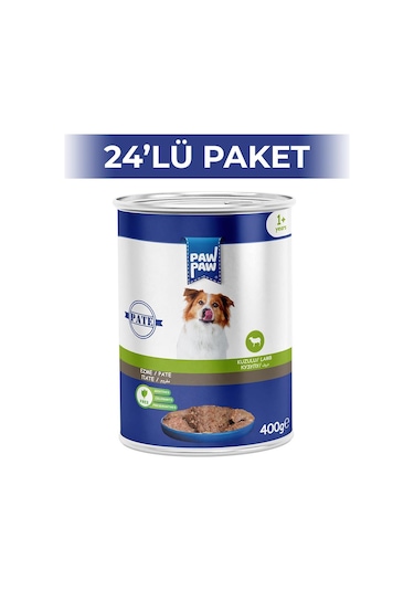 Paw Paw Pate Kuzulu Yetişkin Köpek Konservesi 24 x 400 G