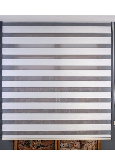 Beyaz Bambu Zebra Perde Beyaz