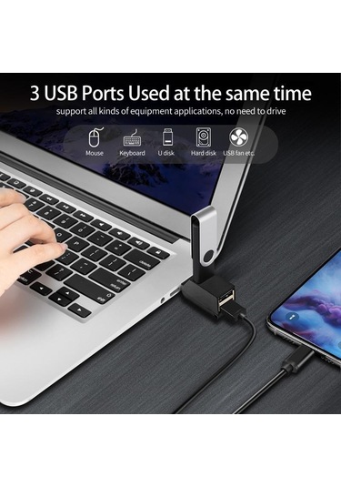 Fonken 3 Port Usb 3.0 Hub Genişletici Pc Dizüstü Bilgisayarlar İçin Usb 2.0 Splitter 3 Yollu Şarj Cih Otg U Disk USB Aks. 56464029