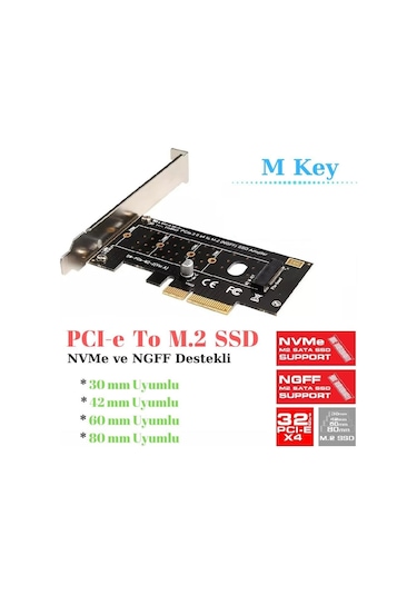 Ancheyn Pci-e Pci Express 3.0 Kartı X4 To Nvme M.2 Ssd Ve Ngff Ssd M Key Pcie 4446