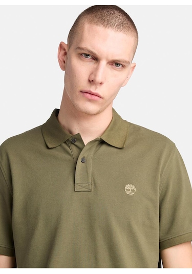 Timberland Millers River Pique Erkek T-shirt-32642 Yeşil