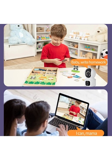 Yosee Uygulama Çift Kameralı Wifi Bağlantılı Gece Görüşlü Ev Tipi Güvenlik Kamerası