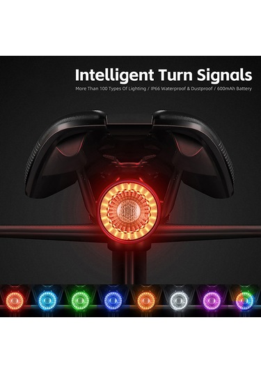 Mufunye Bisiklet Arka Feneri: Uzaktan Kumandalı Sinyal Ve Fren Işığı, Ip66 Su Geçirmez, Aydınlatma Ayarlanabilir, Çeşitli Demirlemelerle