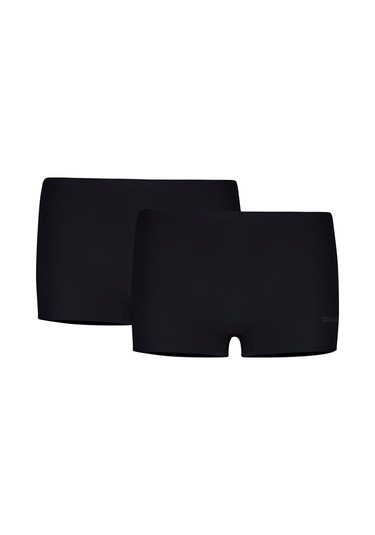 Kom Basic Kadın Short Külot 2li Siyah Siyah