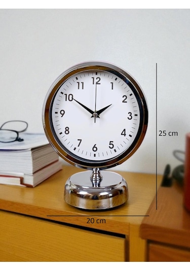 Noble Time 25 X 20 Cm Metal Krom Masa Saati Renkli