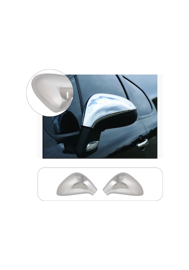 Peugeot 207 Uyumlu 2006-2012 Krom Ayna Kapağı 2 Parça Paslanmaz  Çelik