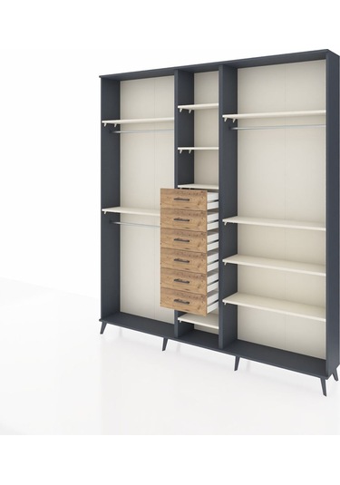 Arges Dolap 10 Raflı 6 Çekmeceli 3 Askılı 220x30x243 Antrasit-aytaşı/çam Aytası/atlas Çam Arges Dolap 10 Raflı 6 Çekmeceli 3 Askılı 220x30x243 Antrasit-aytaşı/çam Aytası/atlas Çam