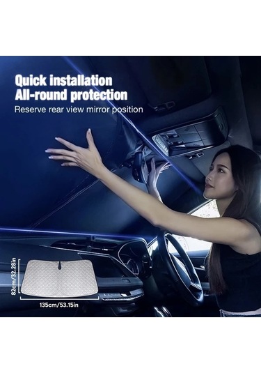 Pazly Toyota Corolla 2020-2024 İçin Katlanabilir Rüzgarlık Güneşlik, Güvenli Klipsli, Dayanıklı Polyester Uv Koruma Serinletici Araç İçi