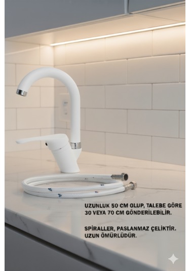 02-44 Lavabo Banyo Bataryası Robot Duş Takımı Musluk Armatür Siyah Beyaz Krom Gold Renkler Beyaz - Krom