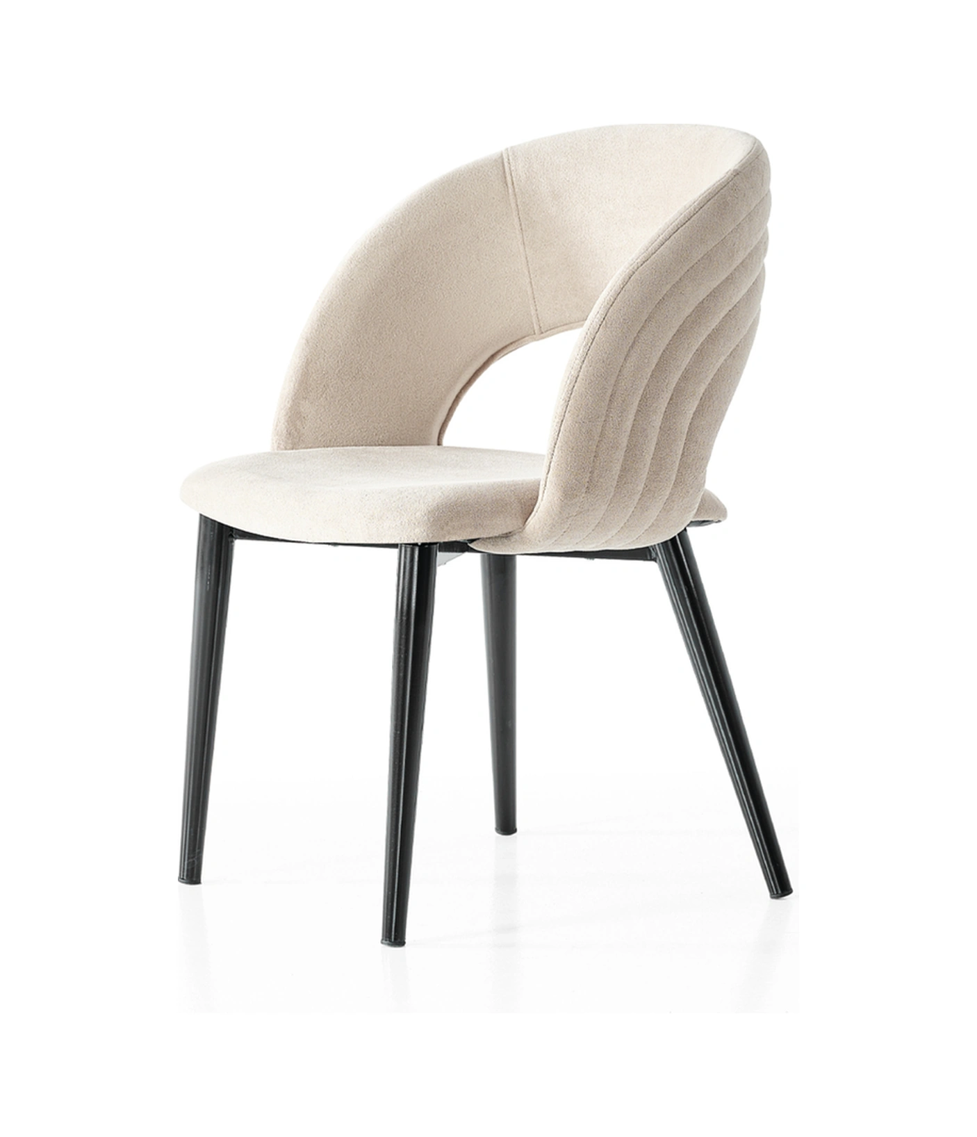 Dengema İstanbul 88 Yuvarlak Masa Takımı Gri Mermer Siyah Ayak, 4 Kapuçino Sandalyeli, Ø120 Cm Gri Mermer - Siyah Ayak