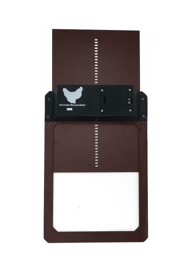 Ximistore9 Işık Sensörlü Otomatik Tavuk Kafesi Kapısı - Yağmur Dayanıklı, Akıllı Açma-kapama, Kahverengi Logo'lu, Pil Hariç