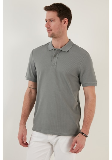 Buratti Pamuklu Regular Fit Düğmeli Erkek Polo Yaka T Shirt 5902281 Açık Haki