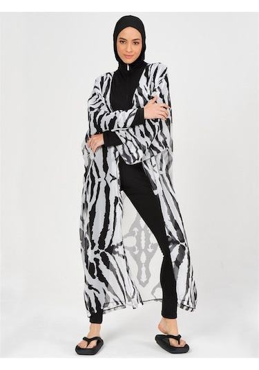 Alfasa Alf7015 Zebra Kemerli Pareo Siyah