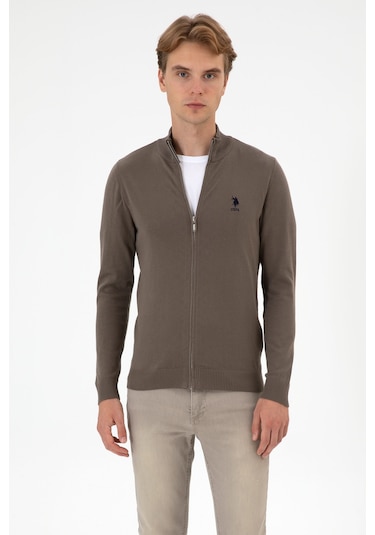 U.s. Polo Assn. Erkek Vizon Hırka Triko 50313684-vr052 Vizon