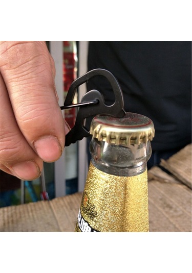 Monyee Titanyum Açıcı Kanca - Hafif Ve Dayanıklı, Şişe Açıcı Özelliği, Kemer/bant Çevrelerine Kolay Bağlanır, Siyah Siyah