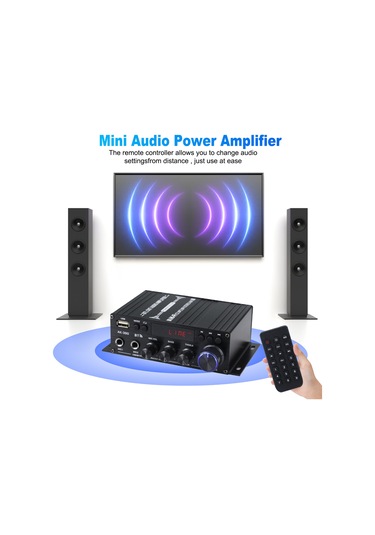 Xindoker Ak-390 Ev/araç Mini Bluetooth Güçlendirici - 40wx2, Usb/fm Radyo, Çift Mikrofon Girişi, Işıklı Sayısal Ekran