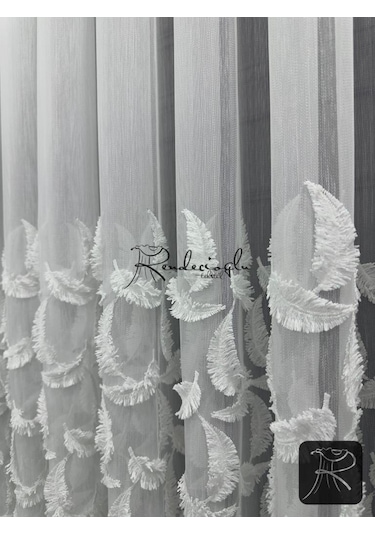 Tül Perde Brillant Marka Püsküllü Etek Geniş İşleme Bakpüs Desen Püskül2