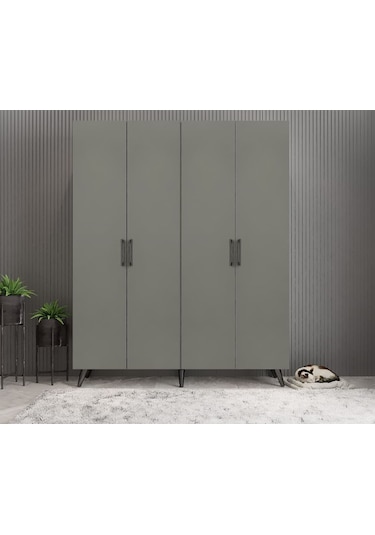 Duke 4 Kapaklı Ayakkabılık Füme 140 Cm M2