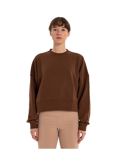 Inguz Organik Pamuk Oversize Sweatshirt Kahverengi
