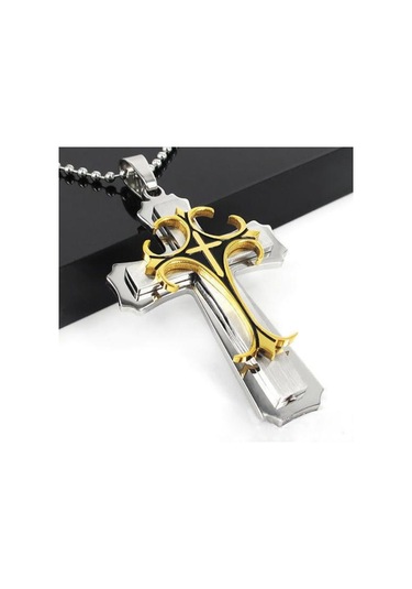 2 Adet Erkekler Rhinestones Kakma İsa Haç Kolye Zincir Kolye Hediye Çok Renkli