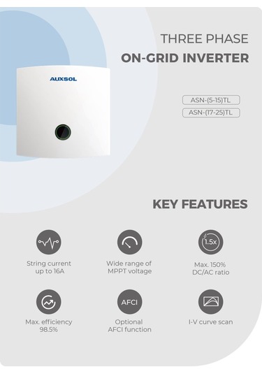 Auxsol - İnges 10 Kw Trifaze On-grid Inverter - 10000 Watt Şebeke Bağlantılı Invertör