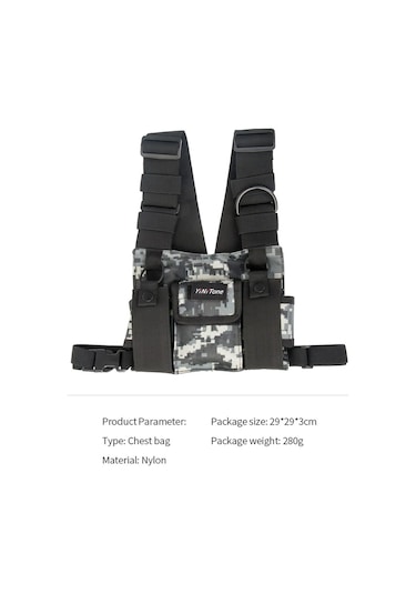 Jokmae Bg-02 Nylon Göğüs Çantası: 600d Dayanıklı, Hafif, Toz Geçirmez, Çift Cihaz Taşıma, Dijital Kamuflaj Desen