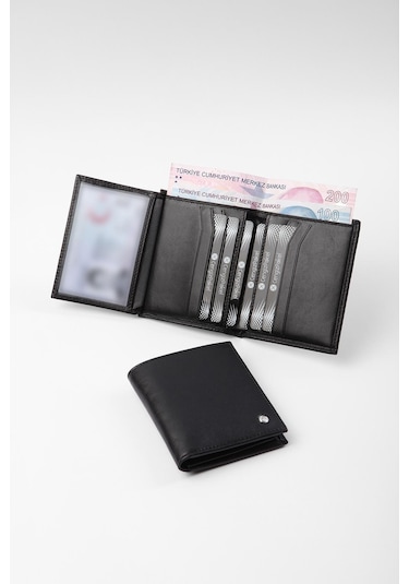 Cengiz Pakel Hakiki Deri Erkek Cüzdan Siyah-13697t - Siyah