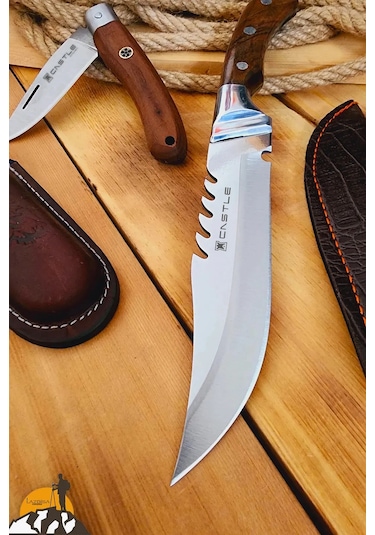 Ceviz Sap Outdoor Kamp Bıçağı Çakısı Piknik Bıçak Çakı Kmp-03 Kahverengi