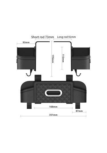 Vkemall Oto Koltuk Arkası Organizer: İki İçecek Tutucu, Telefon Tutucu Ve Dokuma Kutusu İle Araç İçini Düzenli Tutun - Siyah