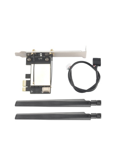 Xurunkeji Pcıe Wifi Kart Adaptörü Bluetooth Çift Bant Kablosuz Ağ Kartı Tekrarlayıcı Adaptörü Pc Masaüstü İçin Ax200 9260ac