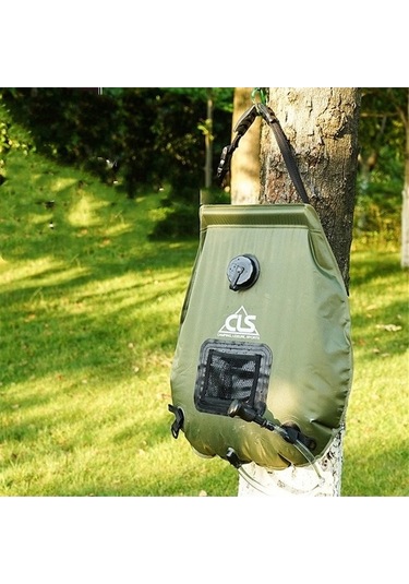 Prestigegoods 20l Taşınabilir Solar Duş Çantası Siyah, Kampçılık İçin Uygun, 0.52kg Ağırlık, 48x47x31cm Boyut Siyah