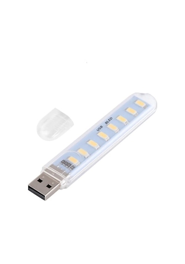 Taşınabilir Mini USB Beyaz LED Lamba 8 Ledli 5730 SMD Kamp Stick