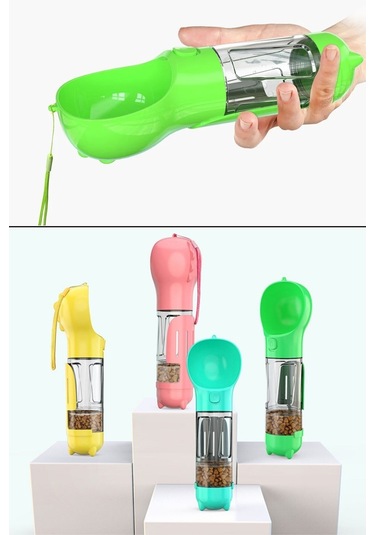 Buffer Taşınabilir Hazneli Mama Kaplı ,kaka Poşetli Kedi,köpek Suluğu-300ml