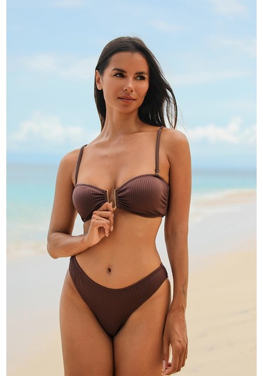 Assos Mocha Straplez Çıkarılabilir Pedli Bikini Üst Kahverengi