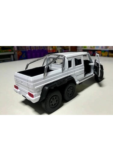 Mercedes 6x6 1/36 Ölçek Beyaz Diecast Çek Bırak Metal Model Araba