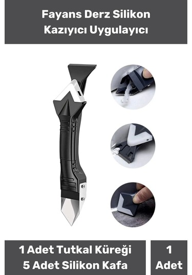 Fayans Derz Dolgu Silikon Kazıyıcı Sıyırıcı Sıyırıcı Doğrayıcı Uygulayıcı 3 İn 1 Aparat Mutfak Banyo