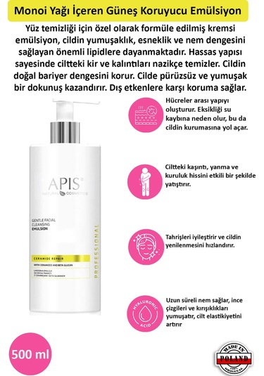 Apis Natural Ceramide Repair Nazik Yüz Temizleme Emülsiyonu 500 ML
