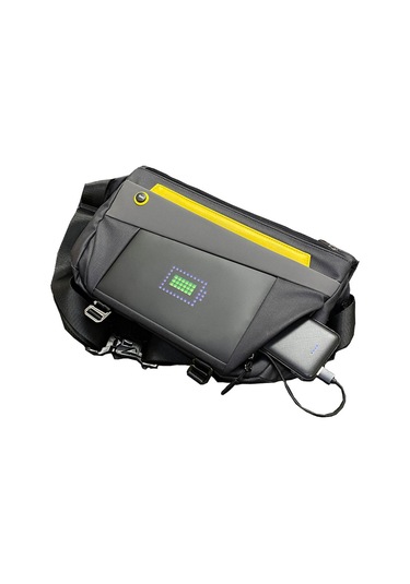 Divoom Pixoo Slingbag-v Siyah Ledli Ekran App Kontrollü Postacı Çantası-su Geçirmez Siyah