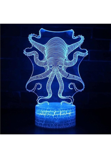 Goldenqian Cree Denizanası Işık 3d Illusion Balık Gece Lambası Çocuklar Çocuk Kız Hediye Odası Dekorasyon Usb Uzaktan Kumanda Led Renk Değiştirme Gece Lambası Lc-550 C5qkzu Siyah