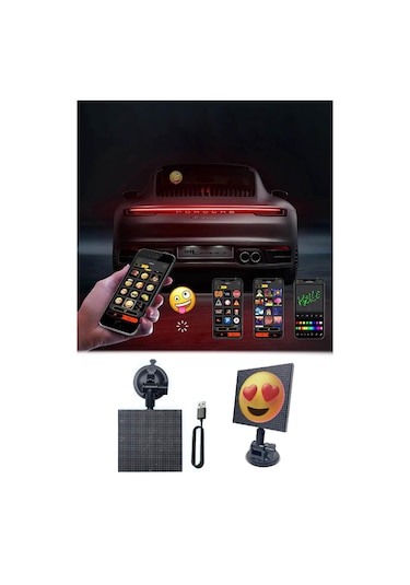 Oto Led Ekran Emoji Ekranı Bluetooth Telefon Kontrol Animasyonlu