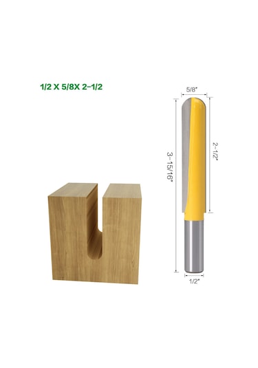 Shineyee Ahşap İşleme Derin Konik Uçlu Freze Bıçağı - Ahşap Kesim, Oymak, Şekillendirme İçin Uygun 12x5/8x63