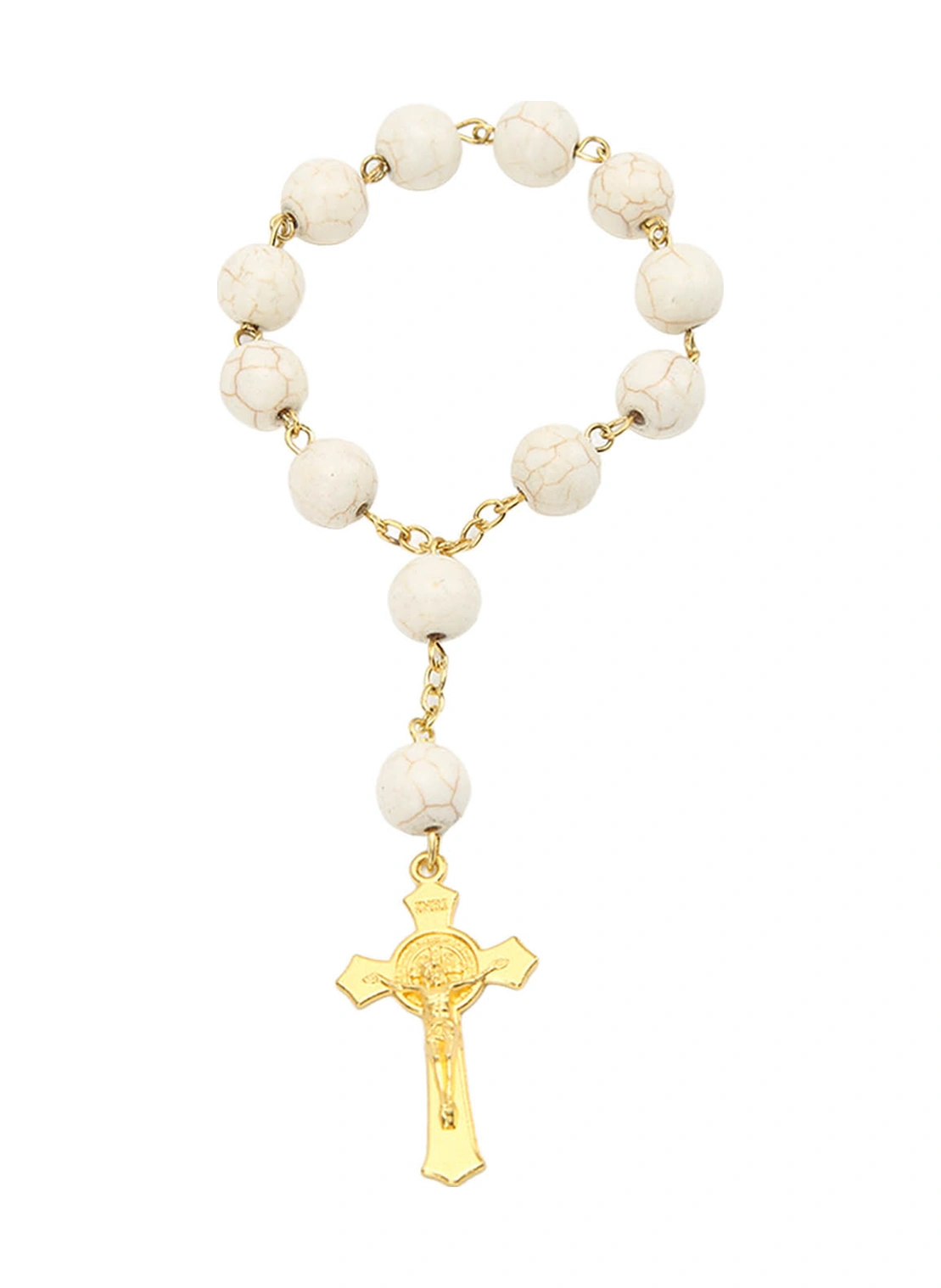 Wezone Kutsal Benito Madalyonlu Mavi Turkuaz Ve Alaşım Araba Ayna Asısı - Katolik Zikirmatik, Dini , Dekoratif Takı, Erkek/kadın İçin Rf23-zsn010