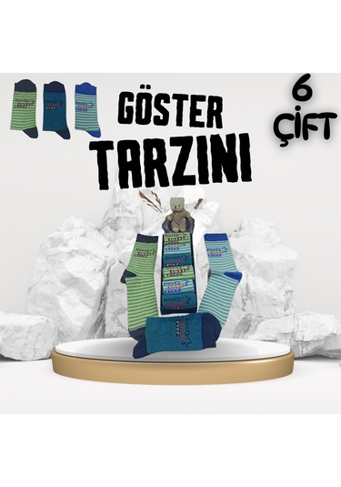 Garanti Çorap Eğlenceli Desenli Unisex Soket 6 Lı 1t Çok Renkli