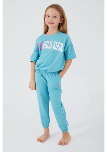 U.S. Polo Assn. Mavi Kız Çocuk Pijama Takımı Mavi